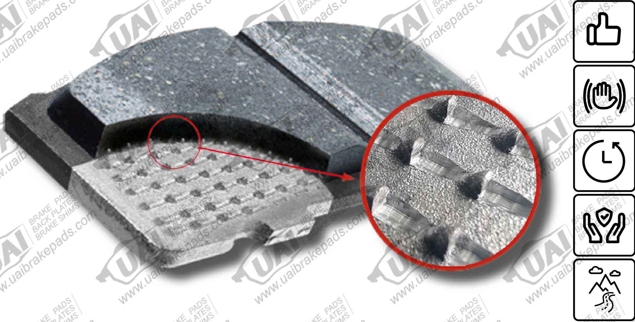SUPER HEAVY DUTY SERIES BRAKE PADS with HOOKED BACKING PLATES LZ07053 Rear